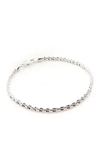 Silver Plated Fancy Rolo Chain Bracelet