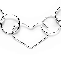 Silver Plated Link Open Heart Bracelet