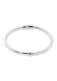Fine Silver Plated Hinge Bangle Bracelet