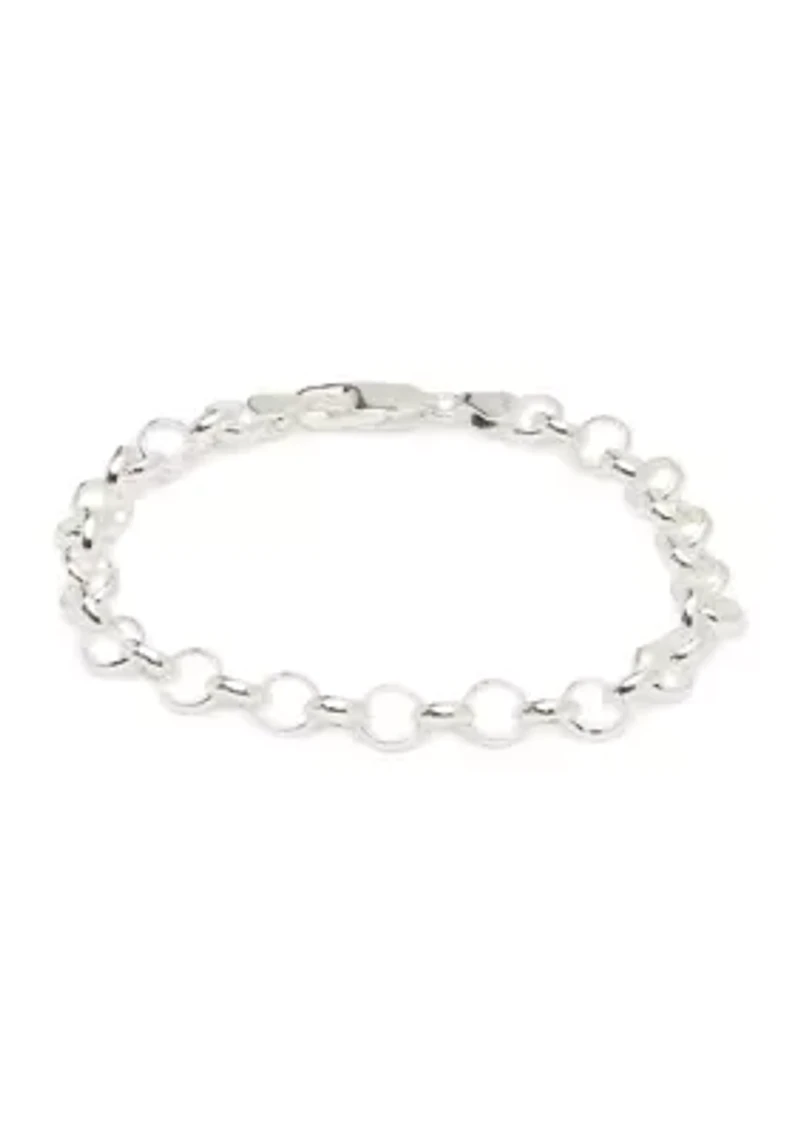 Silver Plated Rolo Chain Bracelet