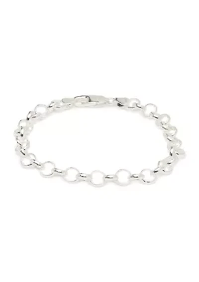 Silver Plated Rolo Chain Bracelet