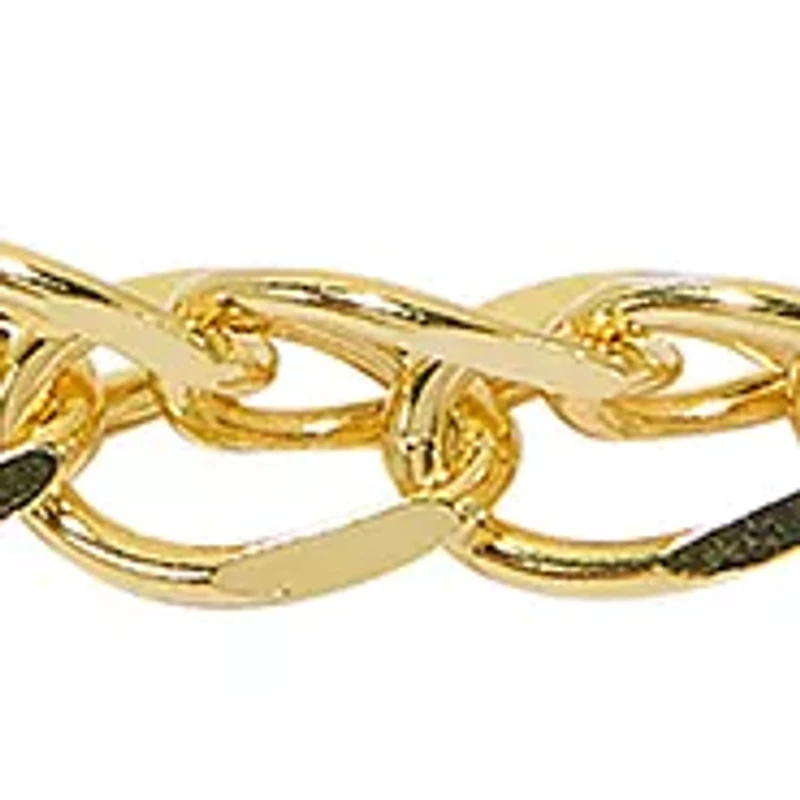 Gold Tone Open Weave Chain Bracelet 