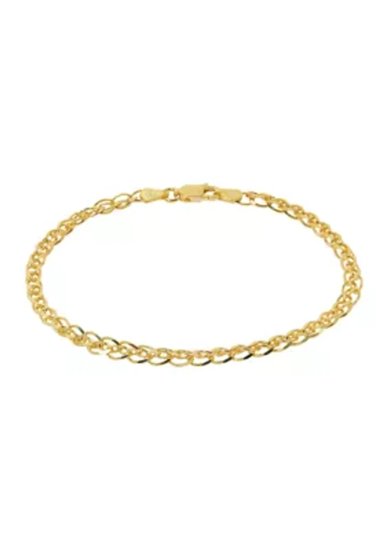 Gold Tone Open Weave Chain Bracelet 