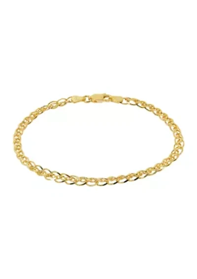 Gold Tone Open Weave Chain Bracelet 