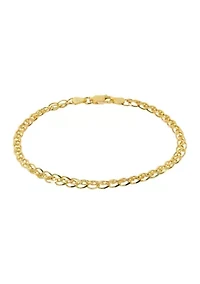 Gold Tone Open Weave Chain Bracelet 