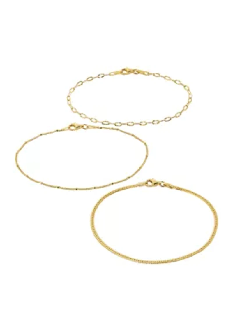 Set of 3 Chain Bracelets