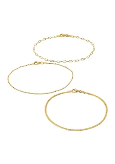   Set of 3 Chain Bracelets 