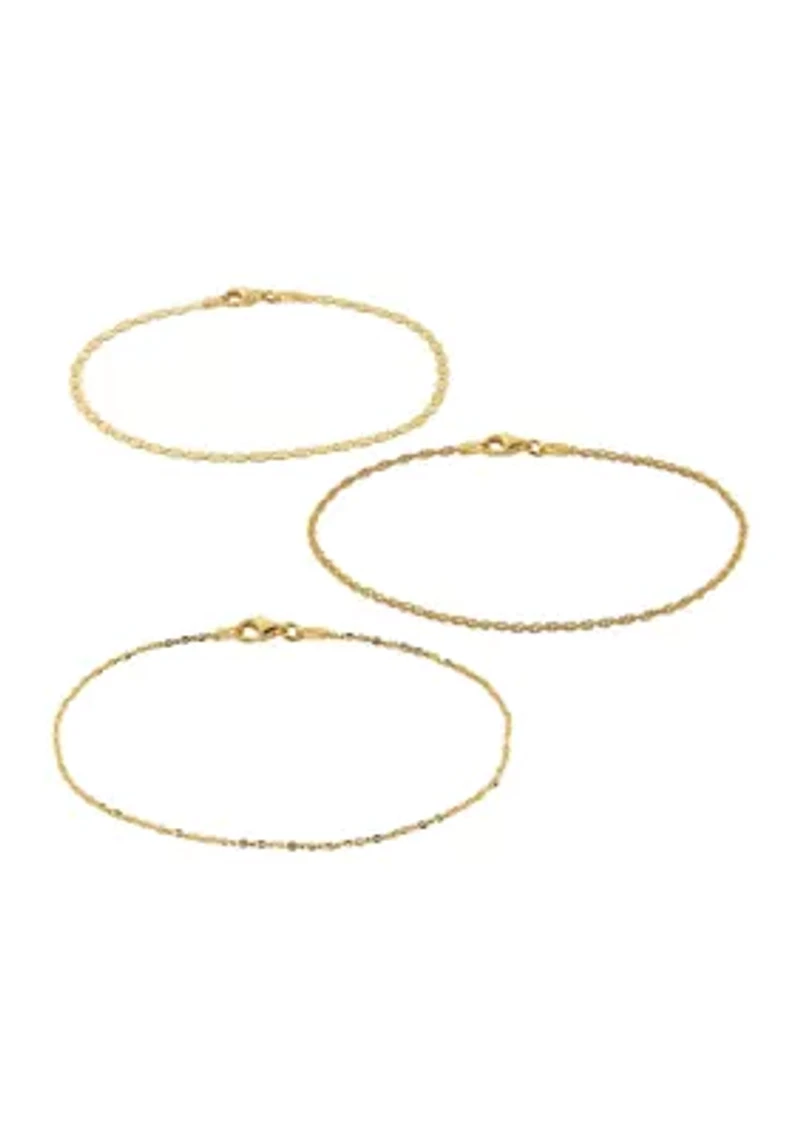 Set of 3 Chain Bracelets