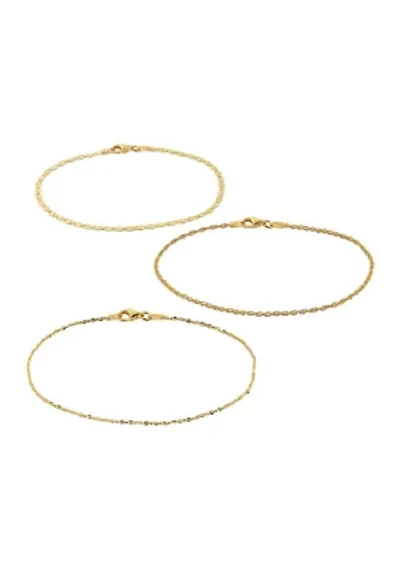   Set of 3 Chain Bracelets 