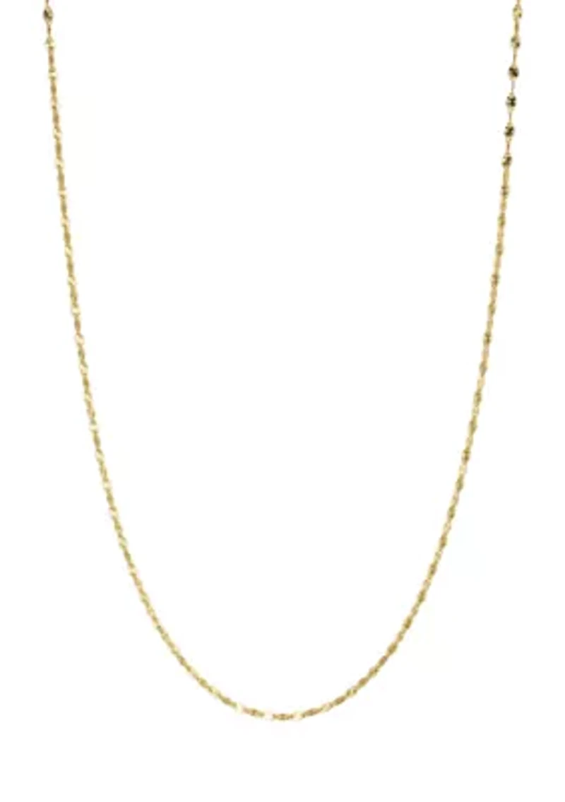 Gold Over Sterling Silver Disco Chain 