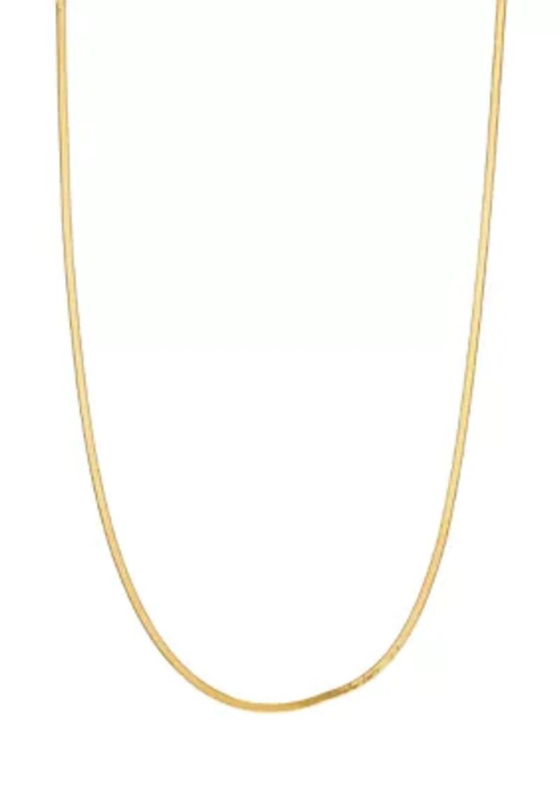 Gold Over Sterling Silver Herringbone Chain 