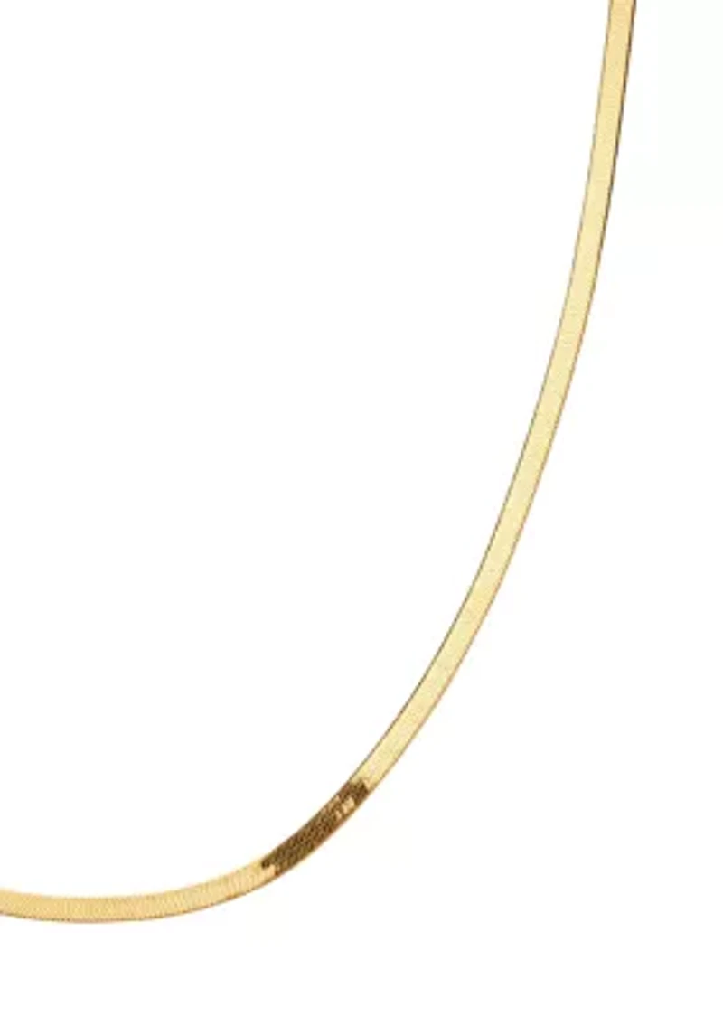 Gold Over Sterling Silver Herringbone Chain 