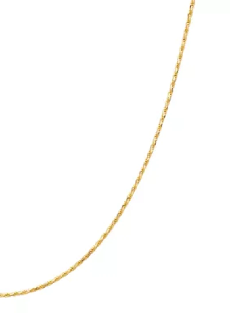 Gold Over Sterling Silver Rope Chain