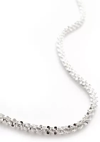 24" Silver Plated Fancy Rolo Chain