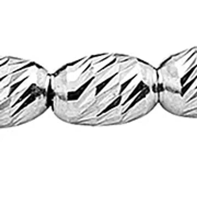 Sterling Silver Oval Bead Adjustable Bracelet 