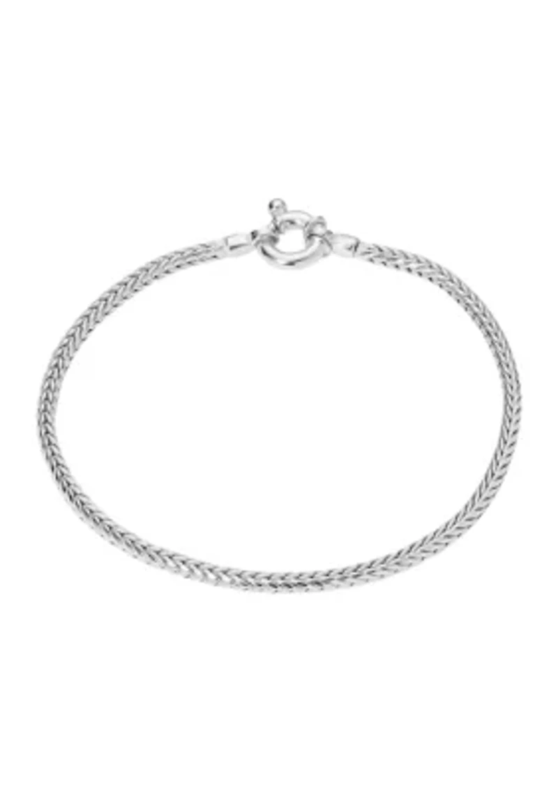 7.5" Sterling Silver Italian Foxtail Chain Bracelet