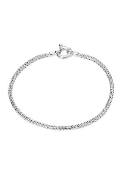 7.5" Sterling Silver Italian Foxtail Chain Bracelet 