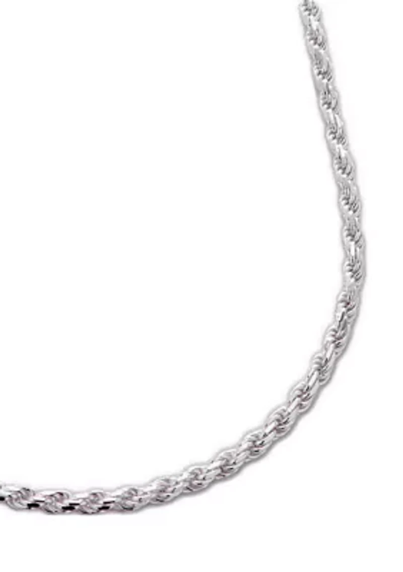 Sterling Silver 80 Rope Necklace