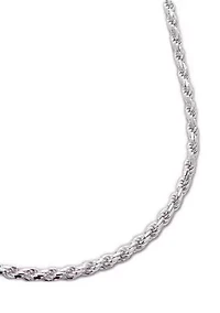 Sterling Silver 80 Rope Necklace