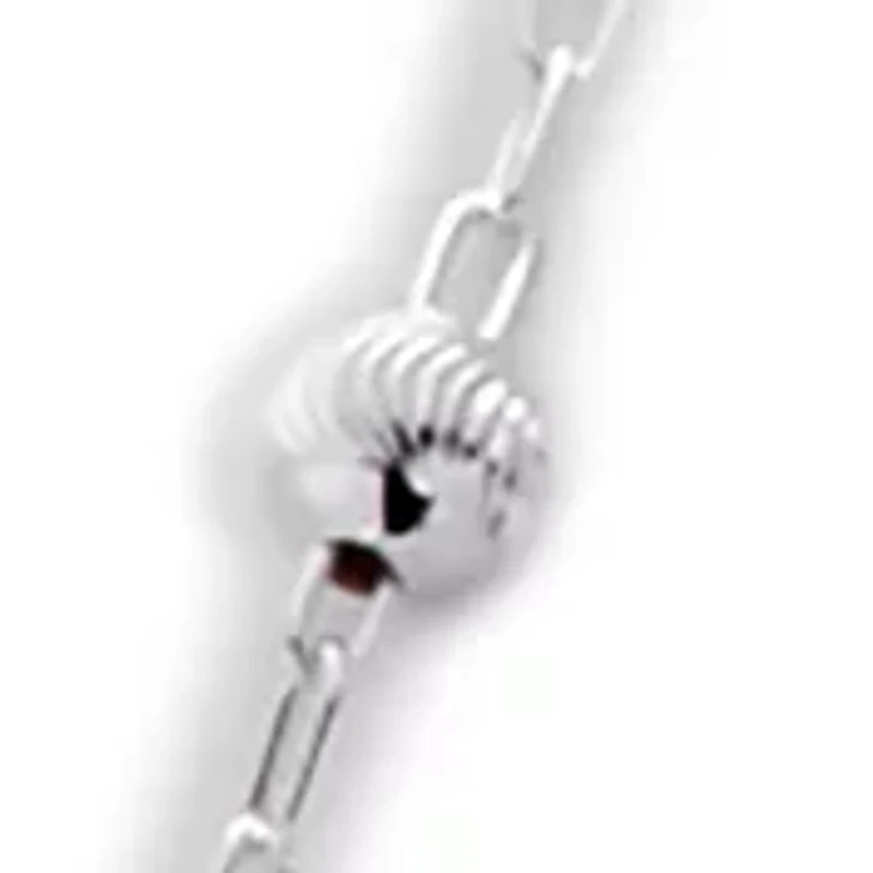 Sterling Silver Grooved Bead Necklace