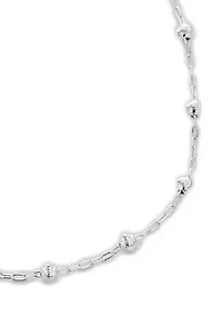 Sterling Silver Grooved Bead Necklace