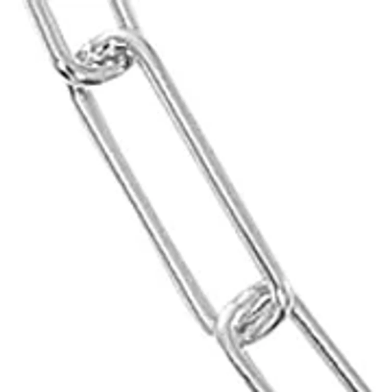 18" Sterling Silver Italian Paperclip Chain Necklace
