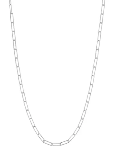 18" Sterling Silver Italian Paperclip Chain Necklace
