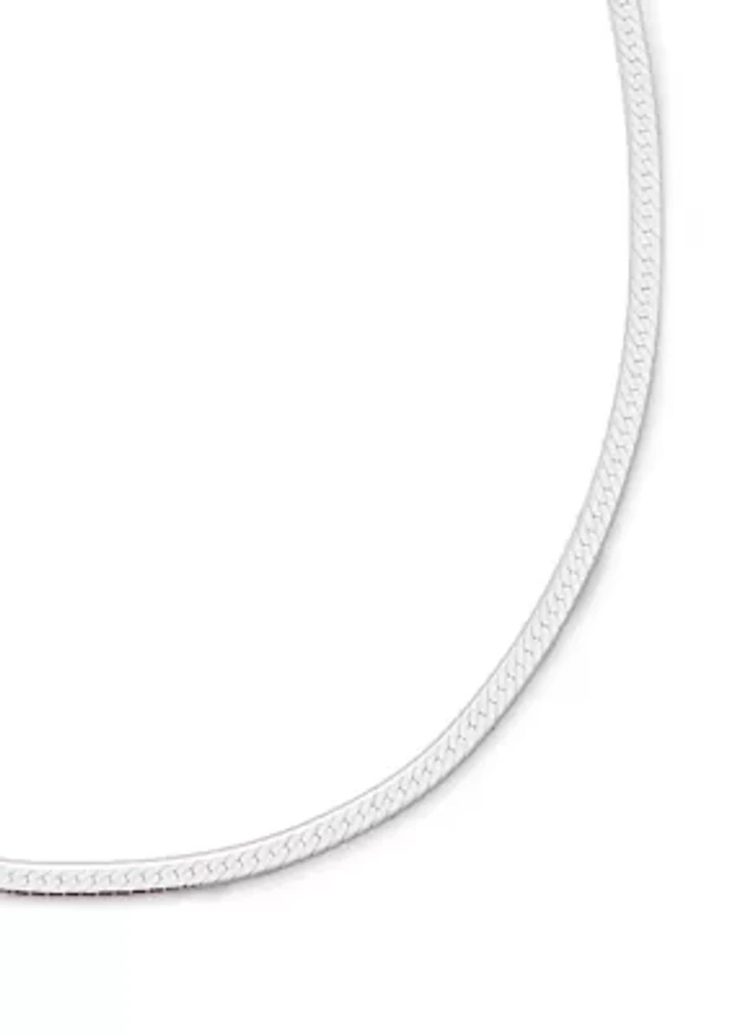 Sterling Silver Herringbone Necklace