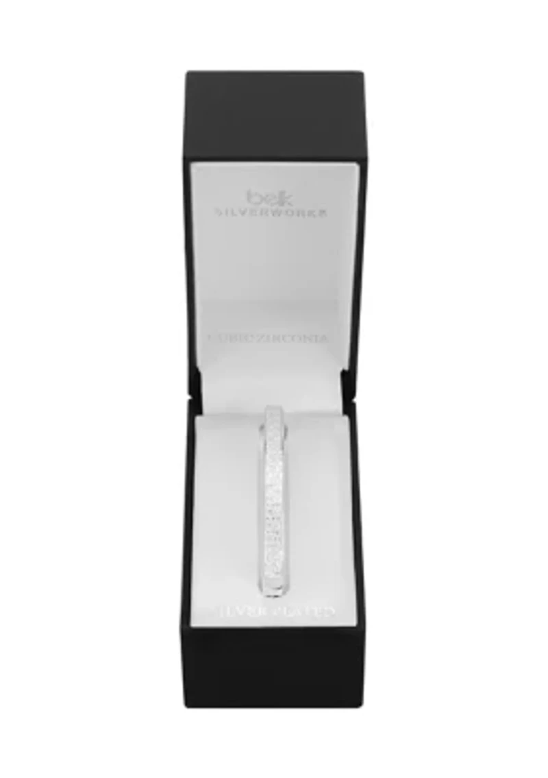 Silver Plated Lab Created Cubic Zirconia Bracelet