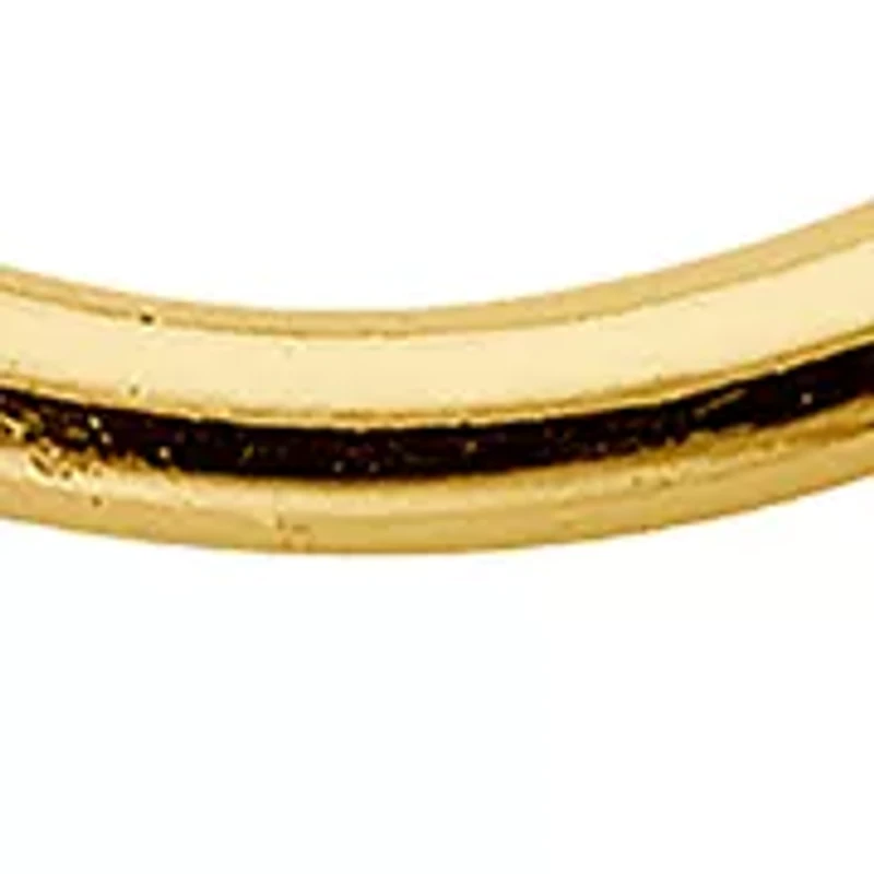 Gold Over Silver Plated 25 Millimeter Hoop Earrings