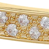 Gold Plated Lab Created Cubic Zirconia Bangle Bracelet