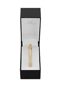 Gold Plated Lab Created Cubic Zirconia Bangle Bracelet