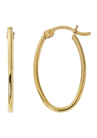 Gold Plated 18 Millimeter Oval Click Top Hoop Earrings