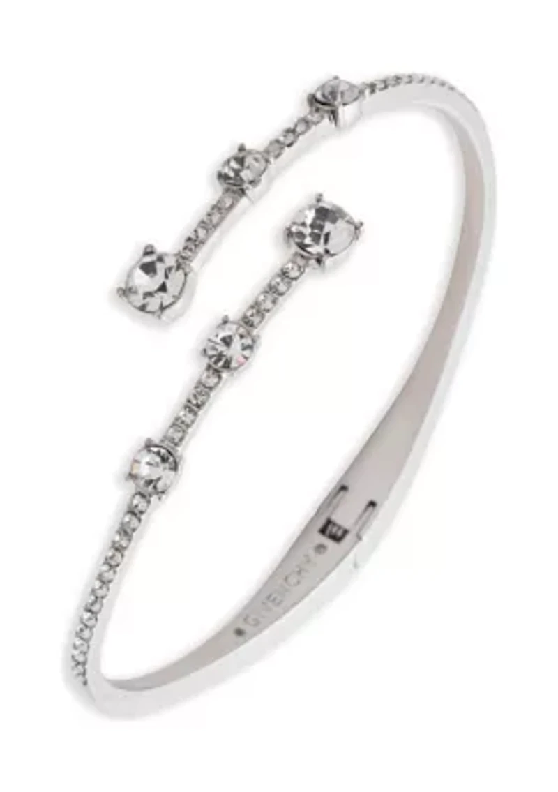 Crystal Pavé Bypass Bangle Bracelet