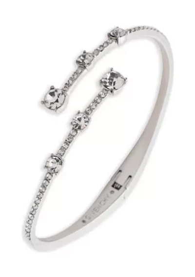 Crystal Pavé Bypass Bangle Bracelet