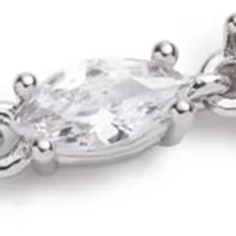 Silver Tone Crystal Tennis Flex Bracelet