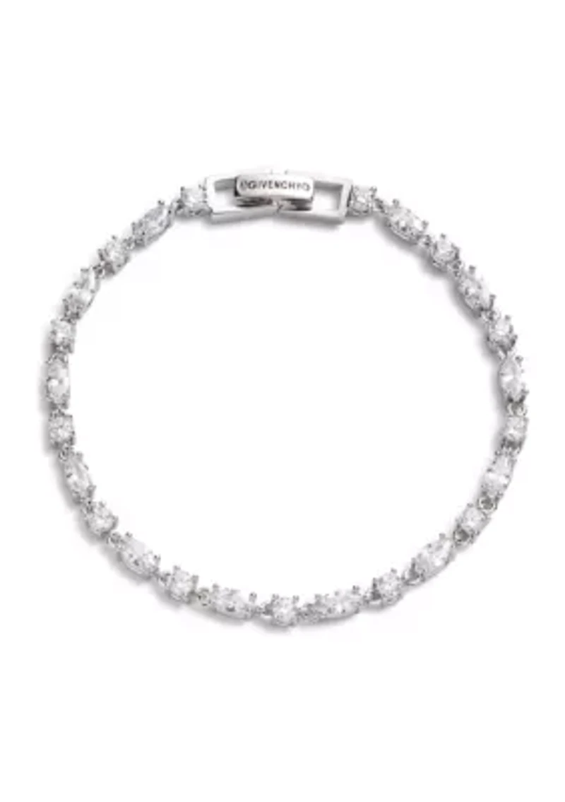 Silver Tone Crystal Tennis Flex Bracelet