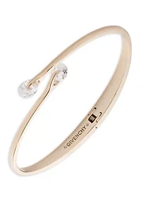 Silver-Tone Crystal Bypass Cuff Bracelet