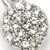 Silver Tone Crystal White Pave Pear Slider Bracelet