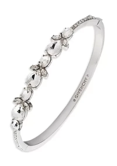 Silver Tone Crystal Bangle Bracelet