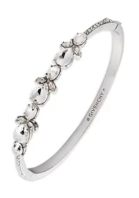 Silver Tone Crystal Bangle Bracelet