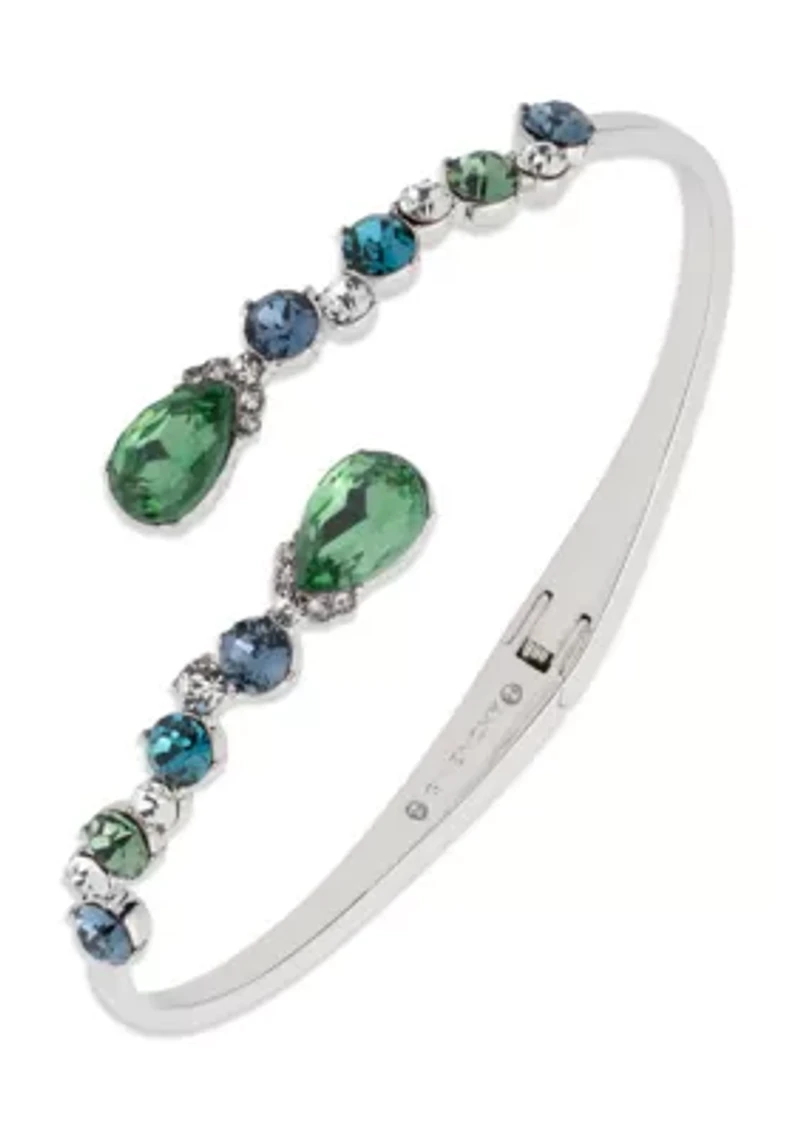 Multi Pear Crystal Cuff Bracelet