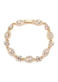 Gold Tone Cameo Pink Flex Bracelet