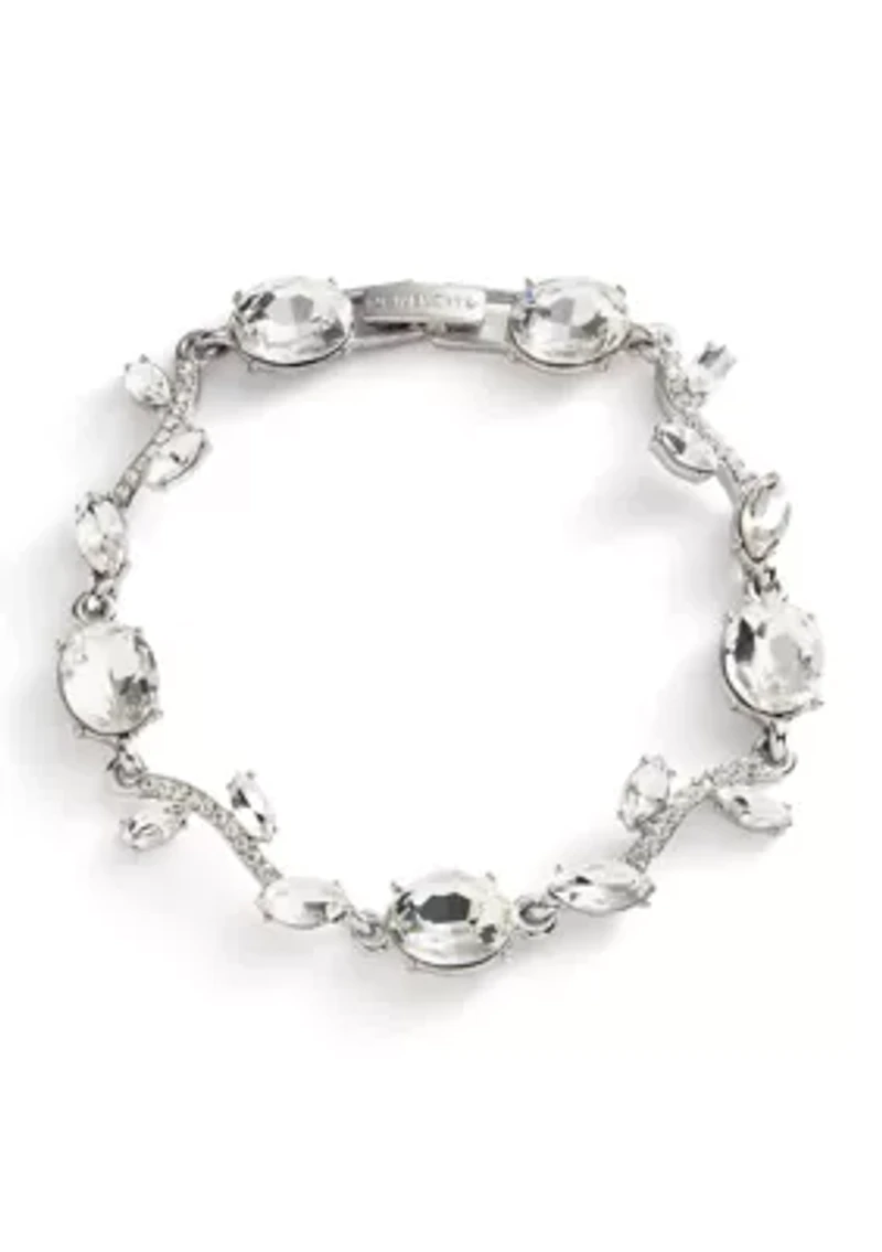 Silver Tone Crystal Viney Flex Bracelet