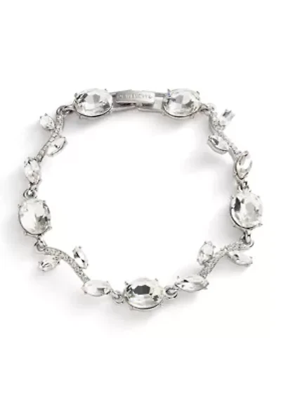 Silver Tone Crystal Viney Flex Bracelet