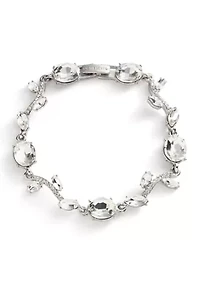 Silver Tone Crystal Viney Flex Bracelet