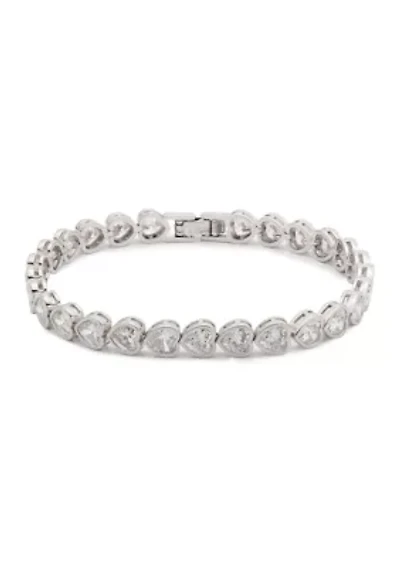 Cubic Zirconia Heart Flex Bracelet