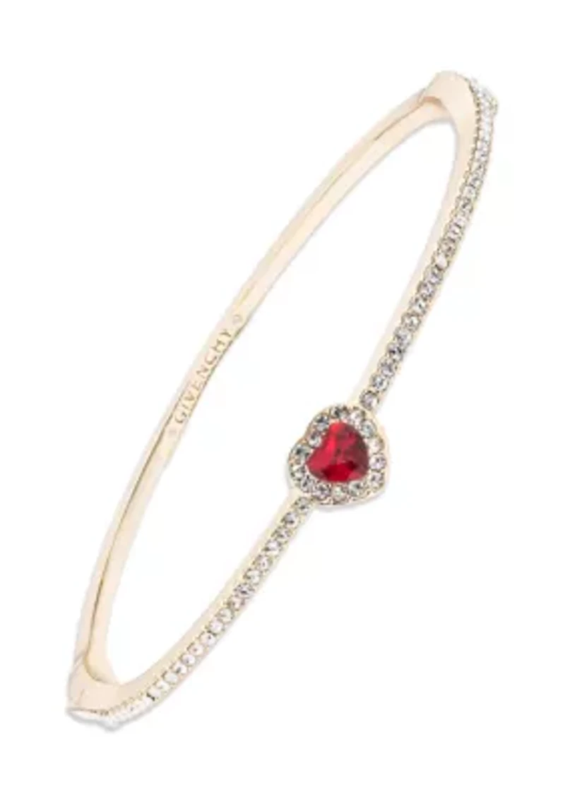 Crystal Heart Bangle Bracelet