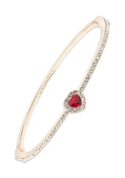 Crystal Heart Bangle Bracelet