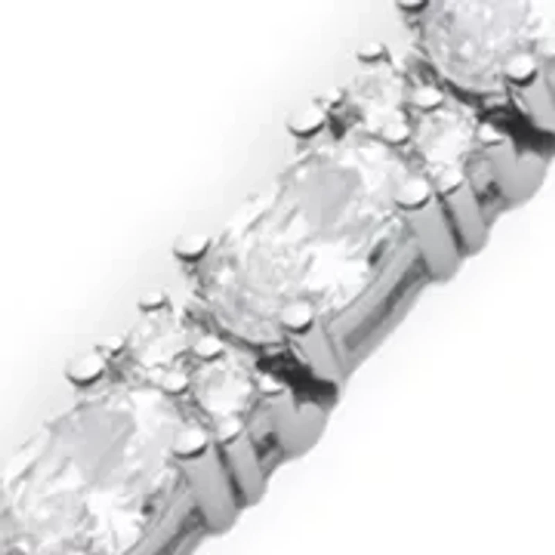 Cubic Zirconia Silver Tone Flex Bracelet